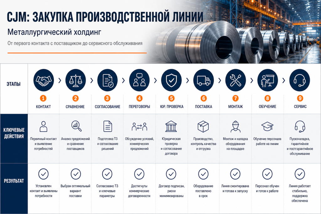  CJM процесса закупки производственной линии