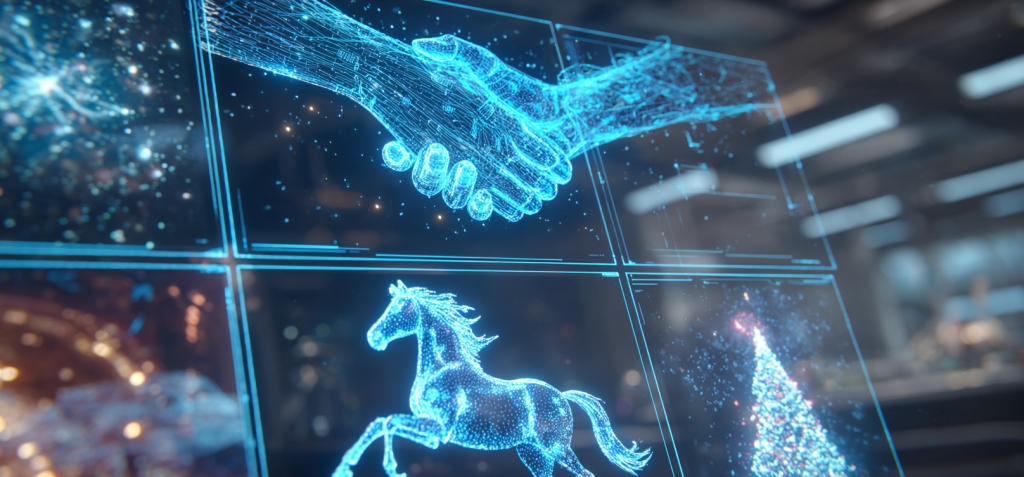 Как с помощью нейросетей создать новогодние открытки для коллег 