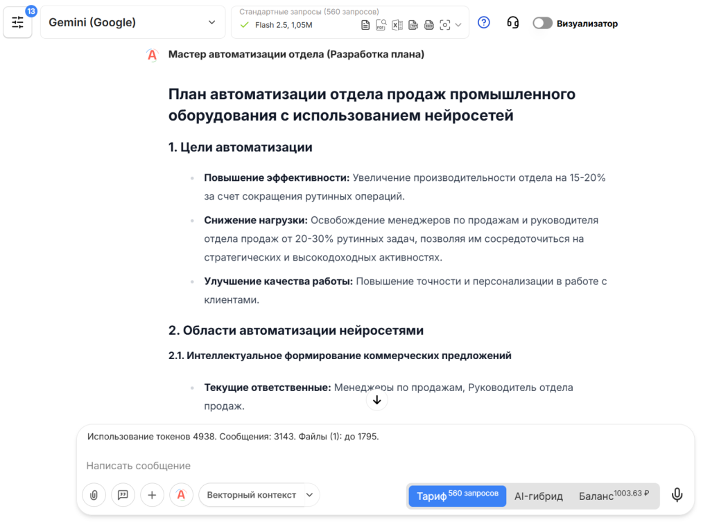 Как составить план автоматизации отдела с ИИ-агентом